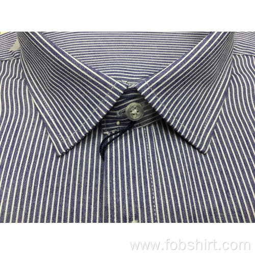 Hot Sale Men Shirts Cotton Formal Top Quality Yarn Dyed Business Shirt Manufactory